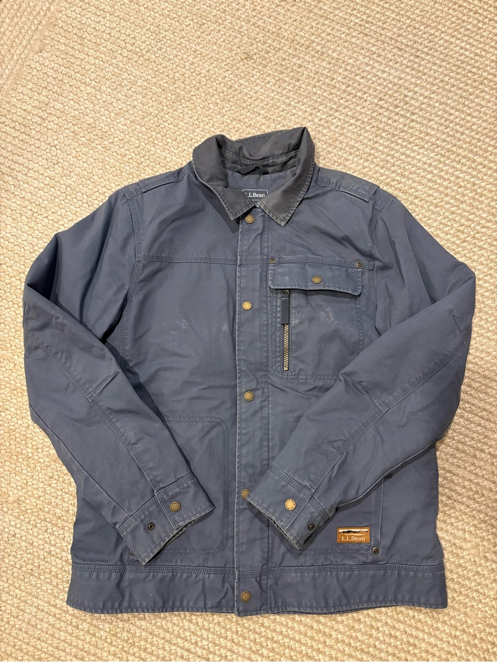 L.L. Bean Men's Navy Button-Front Field Jacket